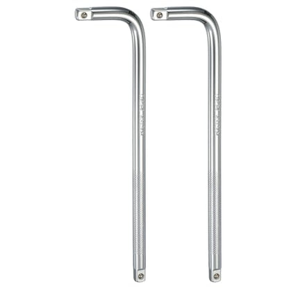 HARFINGTON 2 Pcs Socket Breaker Bar 3/8" Drive 10" Long 50BV30 Alloy Steel L-Shape Extension Bar Axle Nut Socket Wrench Hand Tool for Car Mechanical Equipment Repair, Silver - size: 3/8"x10"
