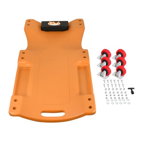 PM PERFORMOTOR 36" L X 17" W x 4.25" H Vehicle Repair Low Profile Automotive Creeper w/Padded Headrest, Orange, PM-TOL-CPC36-OG - color: Orange, size: 36 Inches
