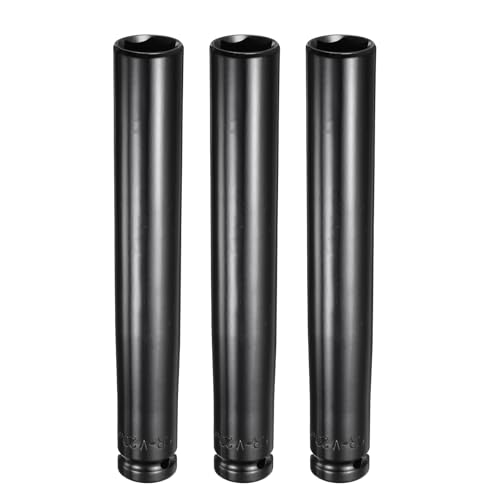 HARFINGTON 3pcs 6-Point Deep Impact Socket 1/2" Drive 20mm Metric Socket 8" (200mm) Extra Long Heat-Treated 45# Steel for Home Auto Spindle Axle Hex Nuts Bolts Repair, Black - size: 20mm + 8" Long
