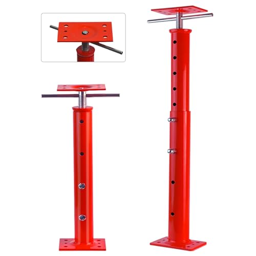 House Floor Jacks, 19"-38" Heavy Duty Screw House Jack Basement Floor Jacks | Pole House Pole Jacks Post for Lifting & Leveling , Telescoping Support Jacks for Beam Repair and Crawl Space Shoring - color: Red, size: 19"-38"(2 Pack)