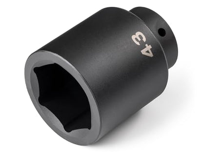 TEKTON 1/2 Inch Drive x 43 mm Deep 6-Point Impact Socket | SID23143 - size: 43 mm