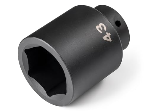 TEKTON 1/2 Inch Drive x 43 mm Deep 6-Point Impact Socket | SID23143 - size: 43 mm