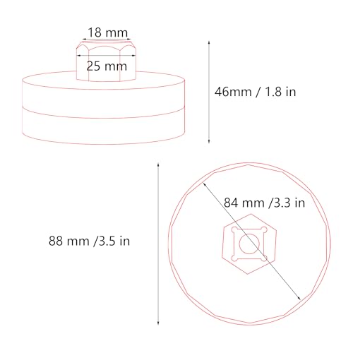 84mm 14Flutes Oil Filter Wrench Compatible with Mercedes Benz Jeep Dodge 3.0L Diesel Engines Oil Filter Socket Oil Filter Cap Housing Removal Tool for Oil Changing