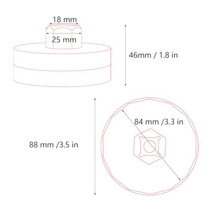 84mm 14Flutes Oil Filter Wrench Compatible with Mercedes Benz Jeep Dodge 3.0L Diesel Engines Oil Filter Socket Oil Filter Cap Housing Removal Tool for Oil Changing