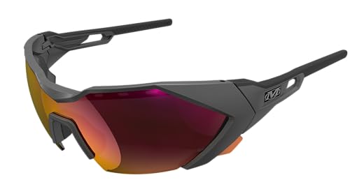 Mechanix Wear: Vision Type-E Safety Glasses with Advanced Anti Fog, Scratch Resistant, Black Half Framed Protective Eyewear, Lightweight, Adjustable Arms and Nose, For Outdoor Use (Fire Mirror Lens) - color: Fire Mirror Lens