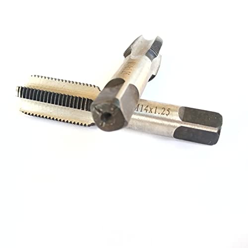 AtticZone M14 x 1.25 Metric Hand Thread Tap, Right Hand, Alloy Tool Steel, 1 Taper Tap, 1 Plug Tap for Metal Working DIY Industrial - size: M14x1.25