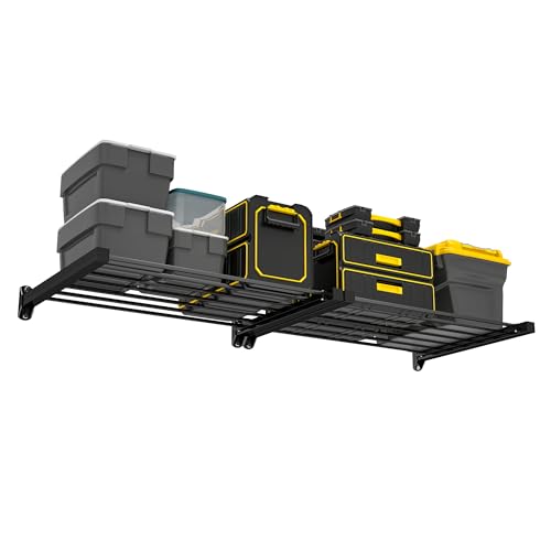 Ultrawall Heavy Duty Garage Wall Shelves, Wall Mounted Storage Shelves, Holds Up to 800Lbs, 2Pack, Black (33in) - size: 33in