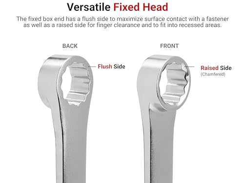 TEKTON Long Fixed/Flex Head Ratcheting Box End Wrench Set | WRB95001 - size: 11-Piece (1/4-3/4-Inch), style: No Organization