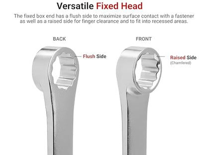 TEKTON Long Fixed/Flex Head Ratcheting Box End Wrench Set | WRB95304 - size: 19-Piece (1/4-1 in.), style: Modular Wrench Organizers