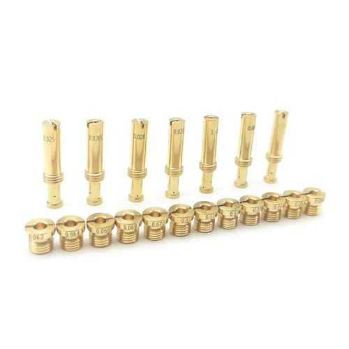 Carburetor Main Jets Intermediate Jets Kit Compatible with Aftermarket S&S Super B E G Carbs (Metric M8×1.0) - NOT for OEM S&S, 12 Main Jets, 7 Intermediate Jets, 19 Pcs