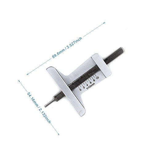 Tire Veins Tread Depth Gauge Depthometer Gage 0-50mm Vernier Caliper Measure 0.1mm Increments