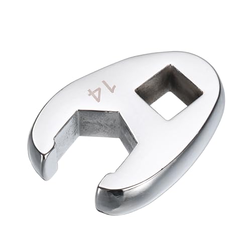 HARFINGTON Drive Crowfoot Wrench 3/8" Drive 14mm Metric Fractional Crowfoot Flare Nut Wrench 40Cr Chrome Plated Open End Crowfoot Wrench for Mechanics Automotive Repair Work - size: 14mm