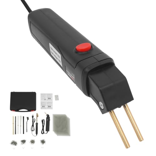 Plastic Welder Kit, 100W Welding Machine Kit, Max Temp 800°F (Black) | 110V 0.5A, Plastic Bumper Repair Set for DIY Car Bumper Toolbox Plastic Crack Fixing - color: Black