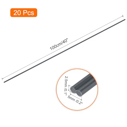 MECCANIXITY 20pcs 40 Inch Plastic Welding Rods PVC Welding Strips Welder Rods for Plastic Welder,Car Bumper, Kayak Repair, Grey - color: Grey, size: 40 Inch
