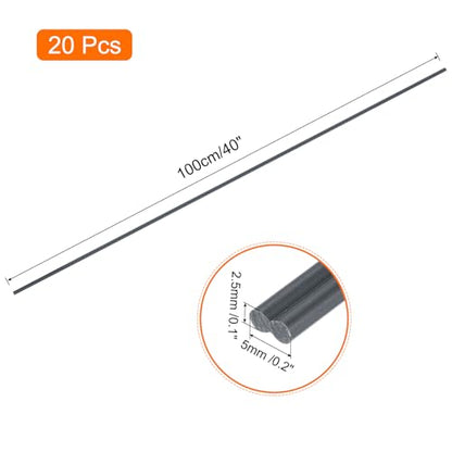 MECCANIXITY 20pcs 40 Inch Plastic Welding Rods PVC Welding Strips Welder Rods for Plastic Welder,Car Bumper, Kayak Repair, Grey - color: Grey, size: 40 Inch