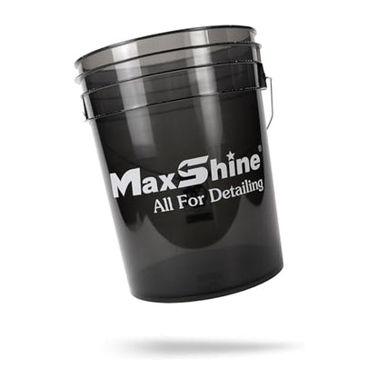 Maxshine 5 Gallon Detailing Bucket - Black Universal Car Wash Bucket for Auto Detailing, Scratch-Free Washing, Garage Storage, Holds Soap, Foam Cannon, Brushes & Microfiber Towels - color: 5g Bucket (Smoke)