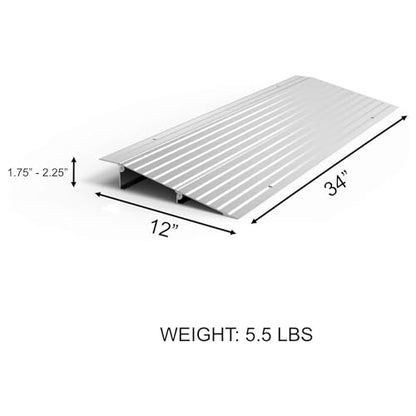 EZ-ACCESS - Threshold Ramps for Doorways - Portable Wheelchair Ramp for Home Steps, Aluminum Door Threshold Sliding Doors, Walker & Wheelchair Access - Adjustable Modular Transitions, 2" Rise - size: 2 Inch
