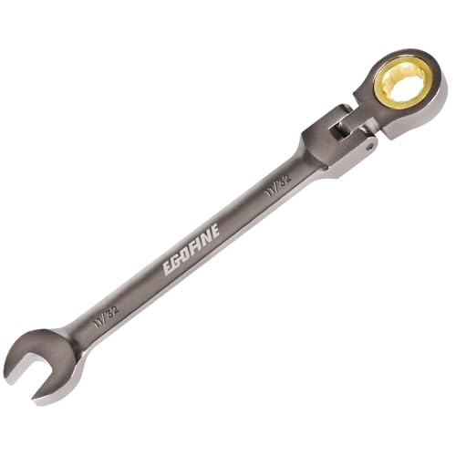 Egofine 11/32 Ratchet Wrench Flex Head, 11/32 Wrench Ratcheting Combination Wrenches SAE, Industrial Grade Gear Spanner with 12 Point Box End, 72-Teeth Ratchet Nickel Plating, Chrome Vanadium Steel - style: 11/32inch