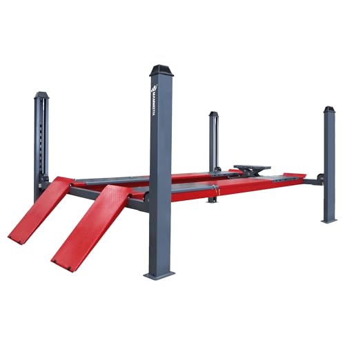 MJ-4Z-40B 11000LBS 4 Post Lift – Heavy Duty Car Lift with 7000LBS Rolling Jack, Copper Motor, 220V Alignment Car Lift for Repair Shops, 4S Stores & Professional Garages | 11000 LBS Capacity, Heavy Duty Steel Auto Hoist, Automatic Safety Lock, For Home Gar