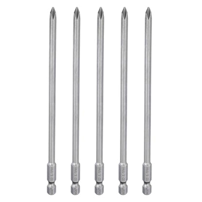 HARFINGTON 5pcs #1 Phillips Screwdriver Bit PH1 1/4" Hex Shank 6" (150mm) Long Magnetic S2 Steel Industrial Grade Screw Driver Bit Cross Head Electric Drill Bits 0.197" (5mm) Rod - size: PH1 x 150mm x 5mm