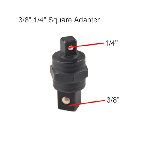 WILIN Pneumatic Ratchet Wrench Thru-Hole For Tight Spaces Autobody Repair | Remove Install Bolts Fasteners ,Ratchet Socket Set (8mm/10mm/12mm/13mm/14mm) ,with 3/8" 1/4" Square Adapter - style: wrench with 3/8" 1/4" square adapter
