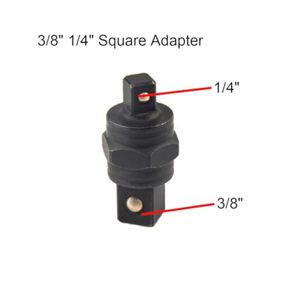 WILIN Pneumatic Ratchet Wrench Thru-Hole For Tight Spaces Autobody Repair | Remove Install Bolts Fasteners ,Ratchet Socket Set (8mm/10mm/12mm/13mm/14mm) ,with 3/8" 1/4" Square Adapter - style: wrench with 3/8" 1/4" square adapter