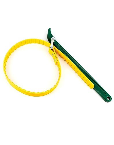 QWORK 15" Belt Strap Wrench, 2 Pack Multi-Purpose Adjustable Strap Oil Filter Strap Opener Wrench