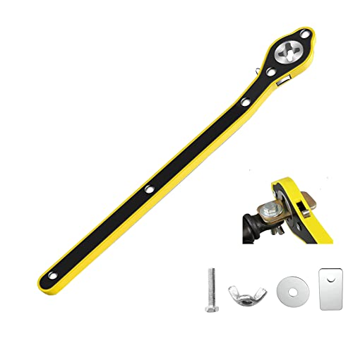 13 Inch Auto Labor-Saving Jack Ratchet Wrench for Scissors Car Jack, 360°Swivel Tire Wheel Jack Lift Speed Handle Repaire Tool for Small Car/Vans/Travel/SUVs,Cross Head with Converter | Scissor Jack Ratchet Wrench with Long Handle Tool Tire Wheel Lug Wren