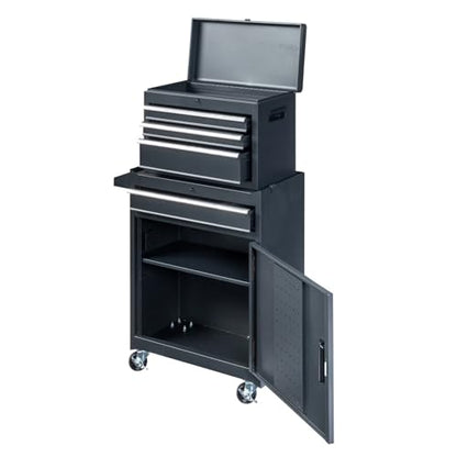 Rolling Tool Chest, Tool Box Organizer with Storage Cabinet, Portable Tool Cabinet, Rolling Tool Cart Utility Cart on Wheels, Industrial Mechanic Service Cart with Drawers for Garage, Repair Shop