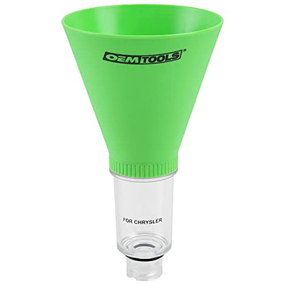 OEMTOOLS 87019 No Spill Oil Funnel for Chrysler Dodge Jeep, Oil Funnel for Oil Change, Transparent Chamber, Plastic, Funnels for Automotive Use - size: Chrysler, Dodge, Jeep, Ram, and Mitsubishi