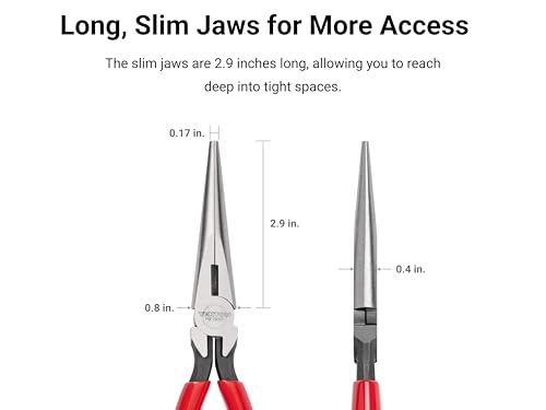 TEKTON 7 Inch Smooth Jaw Long Nose Pliers | PGF15007 - color: Smooth Jaw, size: 7 Inch Straight