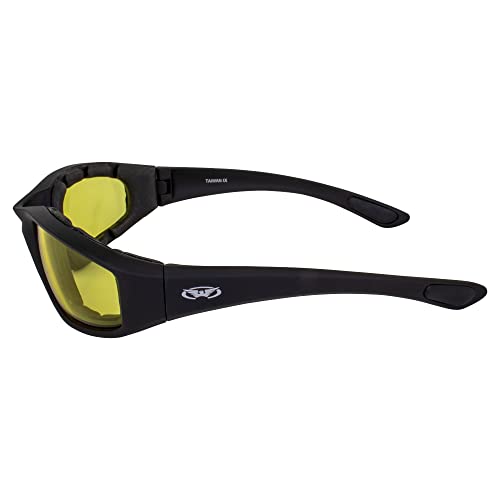 Global Vision Kickback Motorcycle Glasses - color: Black Frame/Yellow Lens