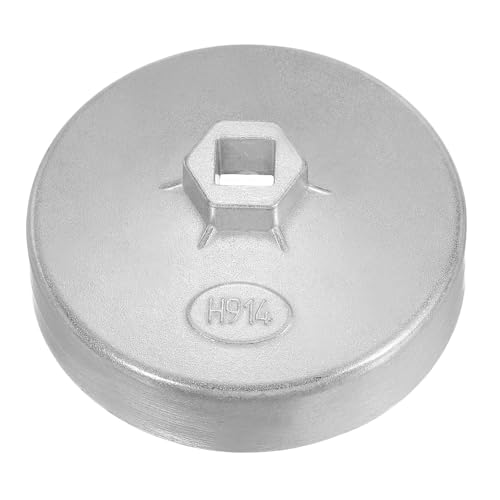 HARFINGTON Oil Filter Cap Wrench 15 Flute 101mm Inner Dia 1/2" Square Drive Aluminum Cup Type Drive Metric Oil Filter Socket Removal Tool for Engine Conduit Fittings - size: 101 x 44 mm
