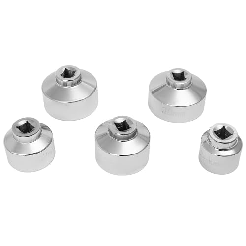 5-Piece 3/8-Inch Drive Oil Filter Wrench Socket Set: 24mm, 27mm, 32mm, 36mm, 38mm