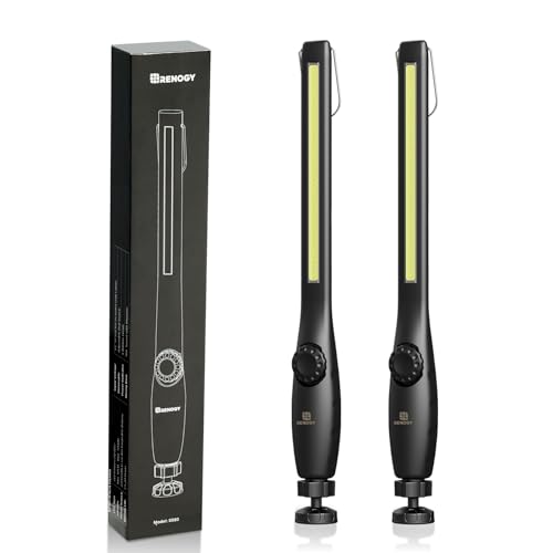 DR.PREPARE LED Work Light, 700 Lumens Rechargeable, Cordless Portable Magnetic COB LED Inspection Light for Car Repair, Home, Garage, Emergency, 2 pack, Black - color: White Light 2 Pack