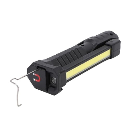 Keenso Magnetic Work Light with 360 Degree Rotation, 5 Modes and Retractable Hook, with Built in 1200mAh Battery and Type C Charging, for Mechanics, Car Repair, Garage and Emergency Use (Black)