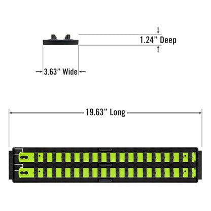 Ernst Manufacturing 19-Inch Socket Boss Premium 2-Rail, 3/8-Inch-Drive Socket Organizer, High-Visibility (8462HV) - Made in the USA - color: Hi-viz, size: 3/8"