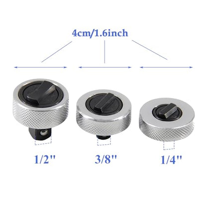 3pcs Reversible Thumbwheel Ratchet Wrench Set, Palm Ratchet Wrench, 1/4" 3/8" 1/2" Drive Finger Ratchet Set - color: 1/4" + 3/8" + 1/2" Drive Set