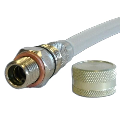 Stahlbus Oil Drain Valve Plug NPT 1/4 inches-18 Steel - CLEAN, EASY, NO TOOL Oil Change - Includes Oil Drain Plug, Washer, Cap, Connector, Silicone Hose - size: NPT 1/4 inches-18