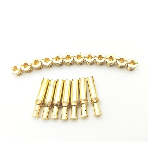 Carburetor Main Jets Intermediate Jets Kit Compatible with Aftermarket S&S Super B E G Carbs (Metric M8×1.0) - NOT for OEM S&S, 12 Main Jets, 7 Intermediate Jets, 19 Pcs