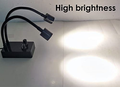 Microscope Light Source, USB Desk Dual Gooseneck Lights LED Mini Spot Light Illuminator for Stereo Microscope Camera Industrial Video Zoom C Mount Lens for Repair Soldering PCB Lab