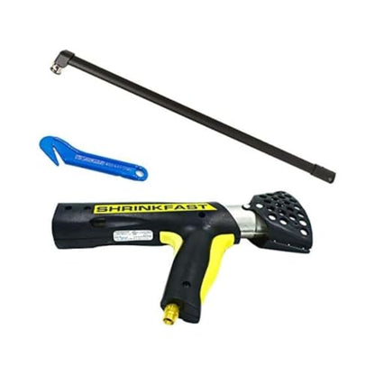 Mr. Shrinkwrap Bundle - Shrinkfast 998 Propane Heat Gun, 200000 BTU, Ready to Use with 25' Hose, Regulator, Wrench, Hard Case, 4' Angled Extension, and Shrink Film Knife Made in the USA - size: Bundle with 4' Extension