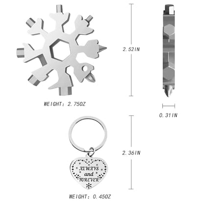 Stocking Stuffers for Men Dad Gifts, Multi Tool 1 Pack 18 in Snowflake Hand Tools Christmas Gifts for Men Dad Husband Outdoors Camping (silver) - color: Silver