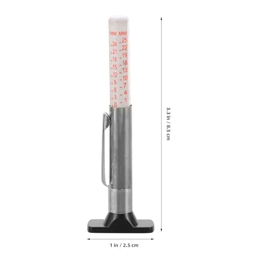 Kisangel Car Tire Tread Depth Gauge Tire Depth Measuring Tool 0-25mm Plastic Lightweight Design Types of Vehicles