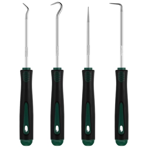 WILLBOND 4 Pcs Pick and Hook Set Precision Automotive Mechanic Picks Tools Set for Car Oil Seal Hooks Puller Remover Tools(6.5 Inches,Dark Green) - color: Dark Green, size: 6.5 Inches