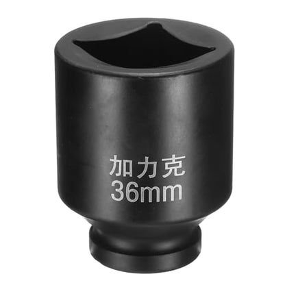 HARFINGTON 4 Point Square Socket 3/4" Drive by 36mm Metric Square Impact Socket 40CR Blackening Standard Wheel Sockets Pneumatic Socket Tool for Auto Repair Mechanical Maintenance Home Use - size: 36mm