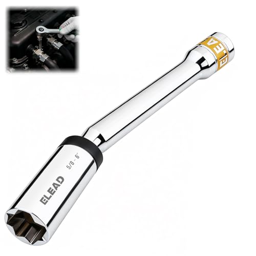 ELEAD 5/8" Swivel Magnetic Spark Plug Socket, 3/8" Drive x 6" Total Length, Thin Wall Spark Plug Removal Tool, 360 Degree Swivel, Enhanced Magnetic, 6-Point Design, Cr-V Steel - size: 5/8" x 6" Spark Plug Socket