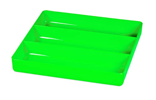 Ernst Manufacturing Toolbox Tray: Stackable Garage Organizer Tray in Green with 3 Compartments - Ideal for Trades, Mechanics, Electricians, Plumbers, Household Use, Hobbies, and More - Heavy Duty - color: Green, size: 3-Compartments