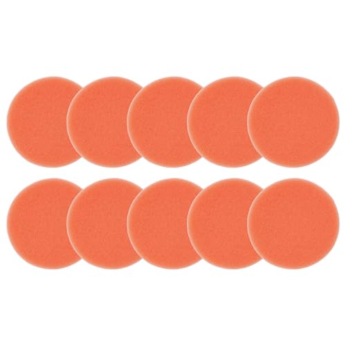 3 Inch Sponge Polishing Pad Set, 10 Pack for Orange Foam Buffing Pads 75mm x 25mm for Car Wax Sealant Shine, Smooth Surface Compatible with Polisher Tools