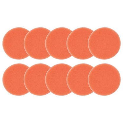 3 Inch Sponge Polishing Pad Set, 10 Pack for Orange Foam Buffing Pads 75mm x 25mm for Car Wax Sealant Shine, Smooth Surface Compatible with Polisher Tools